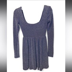 Free People Navy Sparkle Scoop Neck Dress